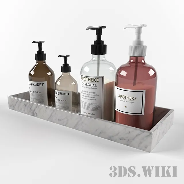 bathroom - Shampoo bottles 3D Model
