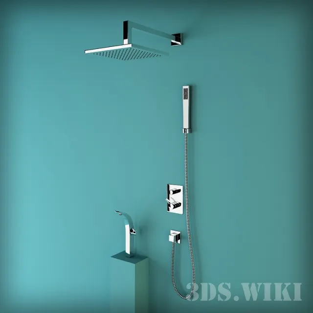bathroom - Shower faucet set 3D Model