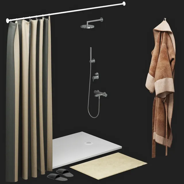 bathroom - Shower room 1 3D Model