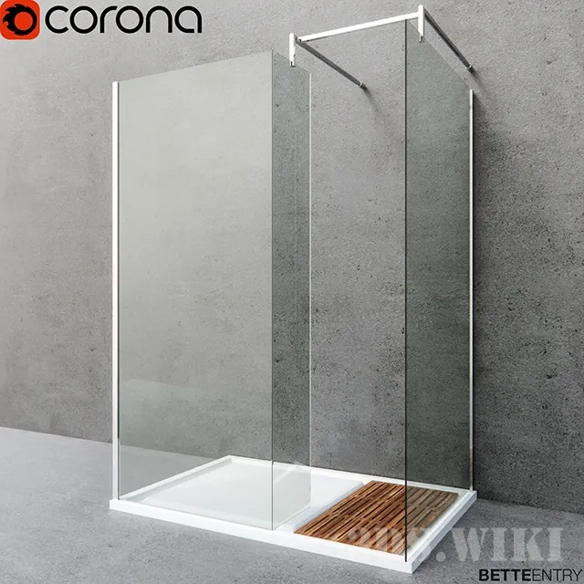 bathroom - Shower screen and shower tray BETTEENTRY 3D Model