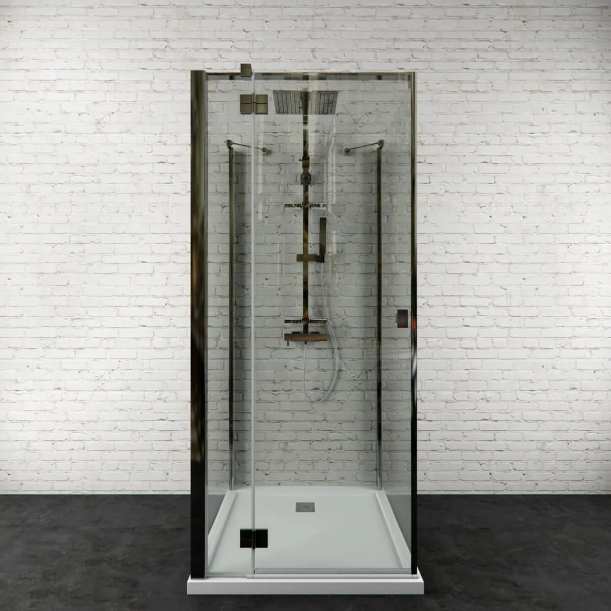bathroom - Shower stall Essenza kdj s + shower system Touareg 2 3D Model