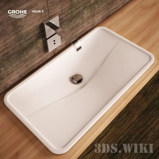 bathroom - Sink Alape UB.TA700. Mixer - Grohe Allure E 3D Model