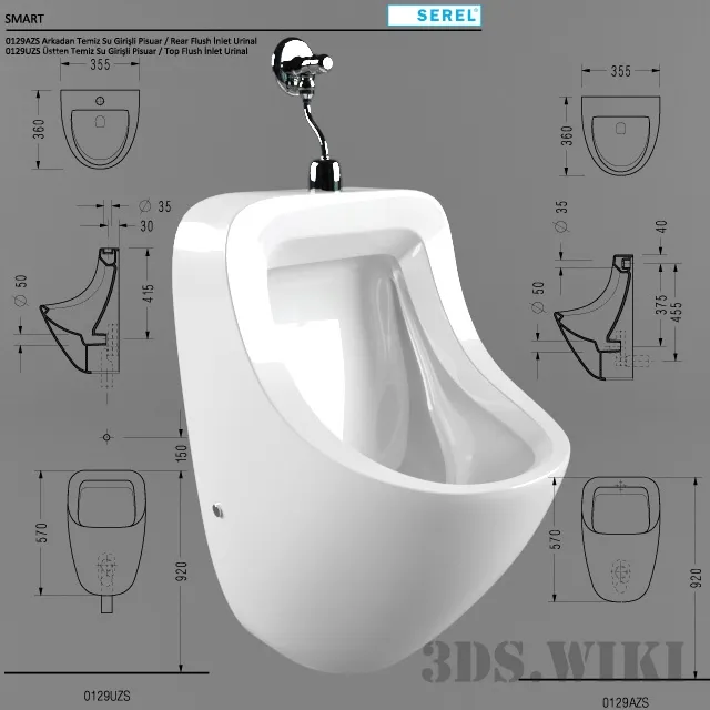 bathroom - Smart urinal Serel 3D Model