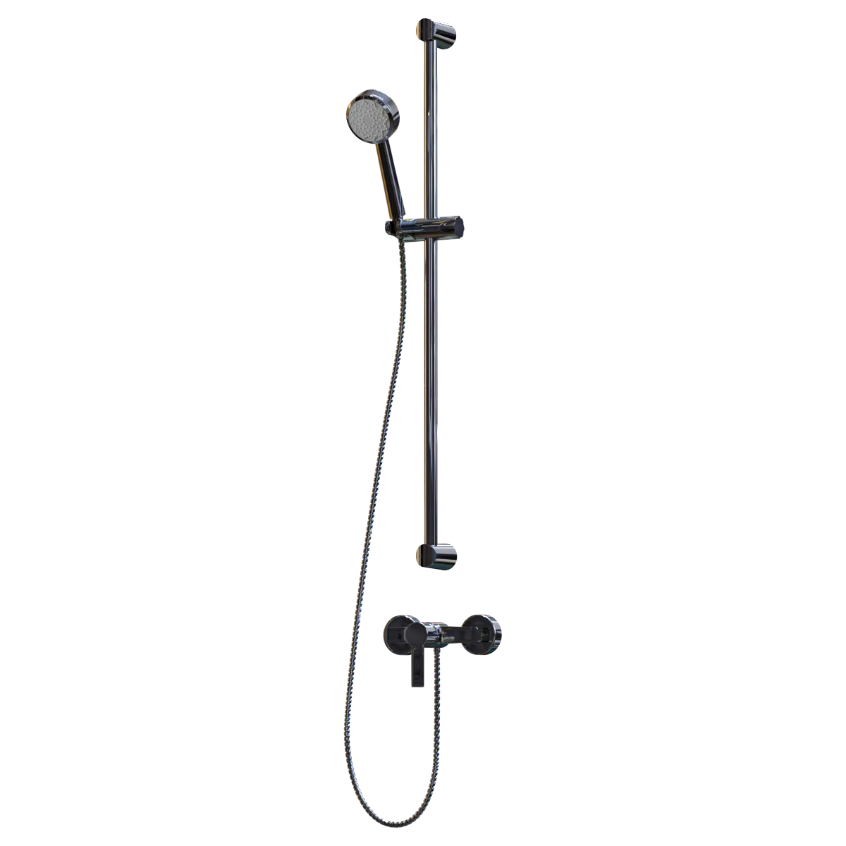 bathroom - Stainless steel shower 3D Model