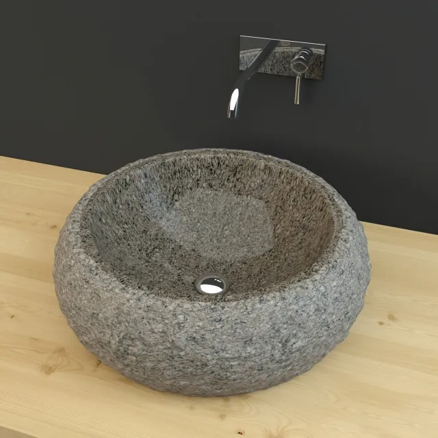 bathroom - Stone  washbasin 3D Model