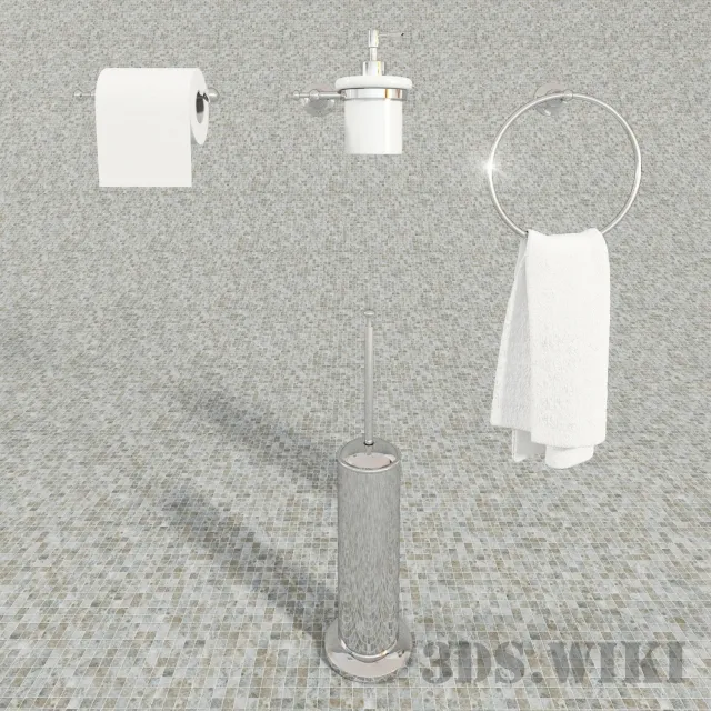 bathroom - Toilet accessories set 3D Model