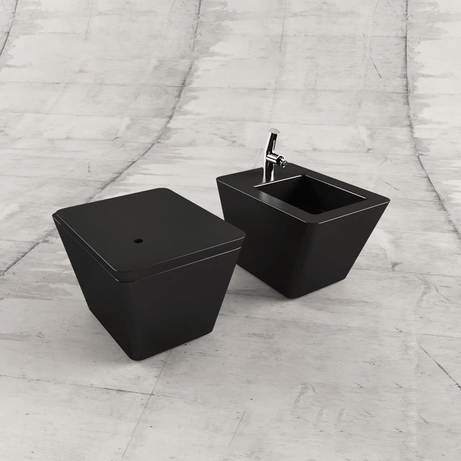 bathroom - Toilet and bidet 41 3D Model