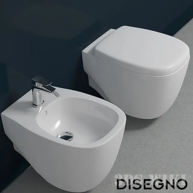bathroom - Toilet and bidet Designo 3D Model