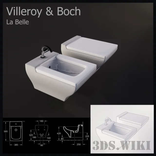 bathroom - Toilet and Bidet Villeroy & Boch La Belle 3D Model