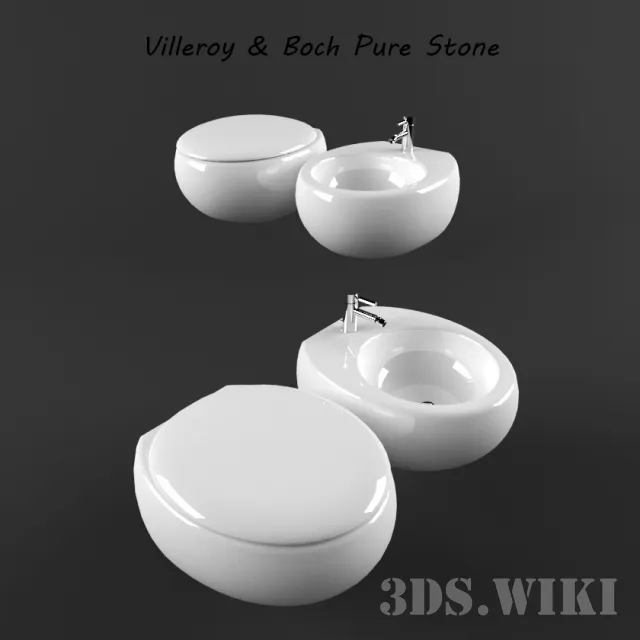 bathroom - Toilet and Bidet Villeroy & Boch - Pure-Stone 3D Model