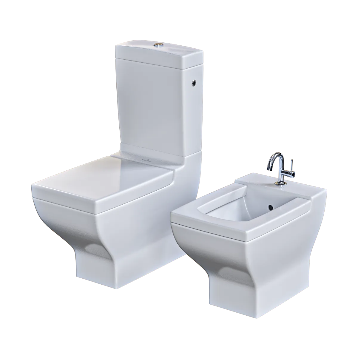 bathroom - Toilet & bidet 3D Model