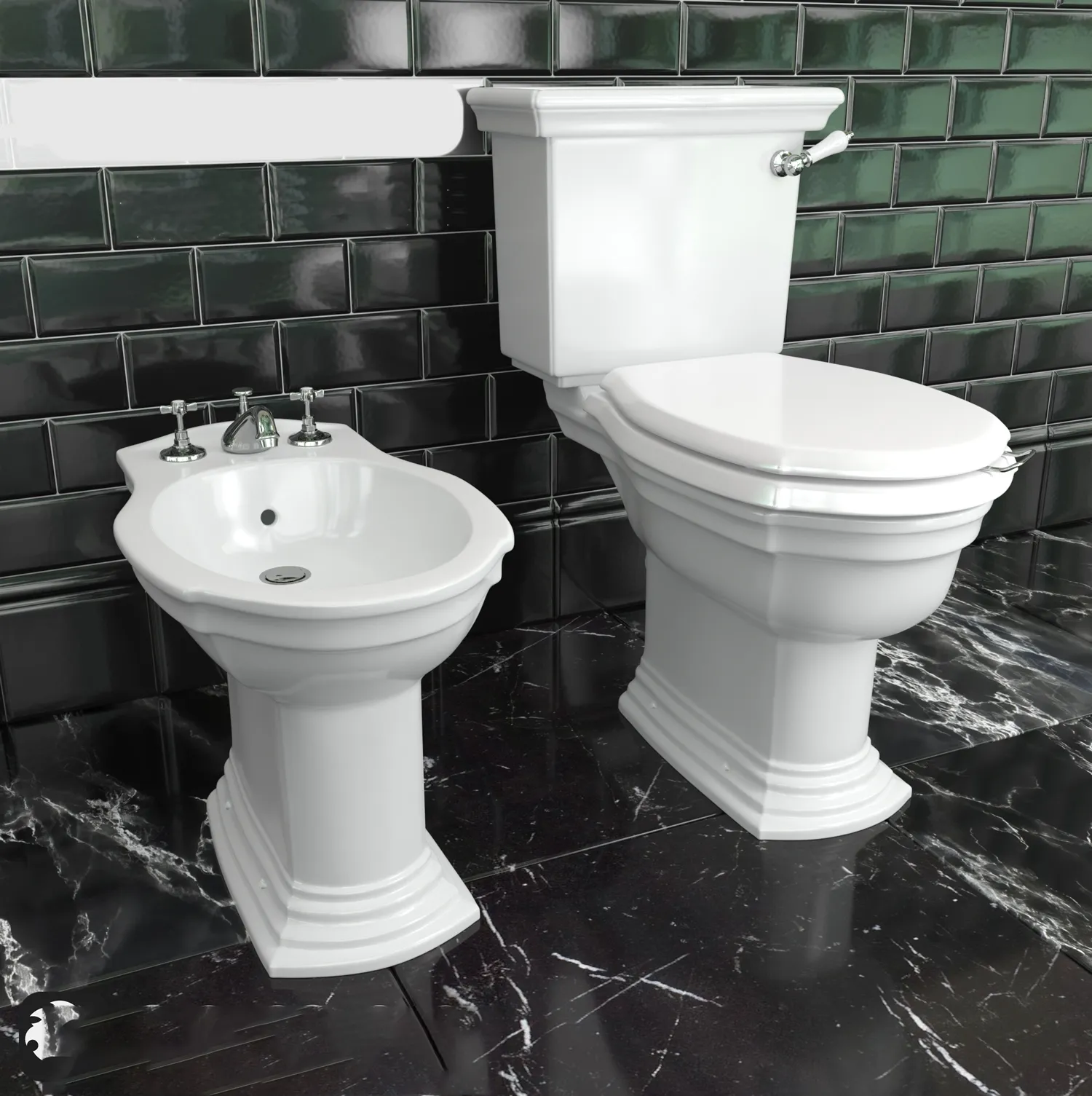 bathroom - Toilet bowl and bidet Devon and Devon Westminster 3D Model
