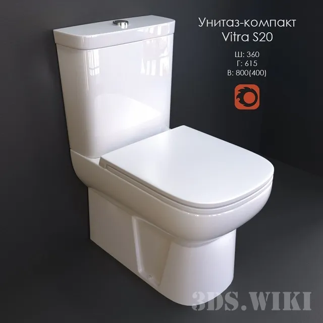 bathroom - Toilet bowl compact VitrA S20 3D Model