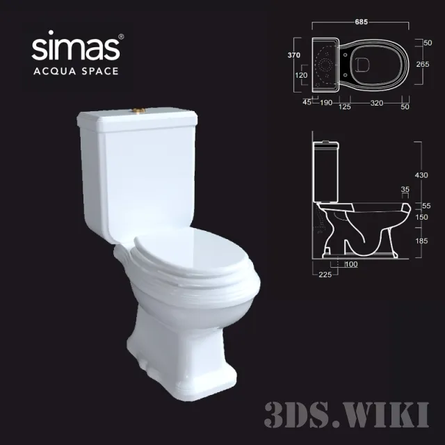 bathroom - Toilet SIMAS Arcade AR821 + AR822 3D Model