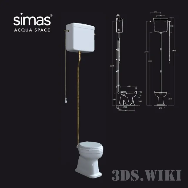 bathroom - Toilet simas LO901 + LO902 3D Model