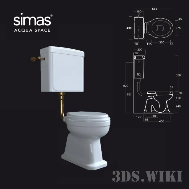 bathroom - Toilet Simas Londra LO 901 + LO 912 3D Model