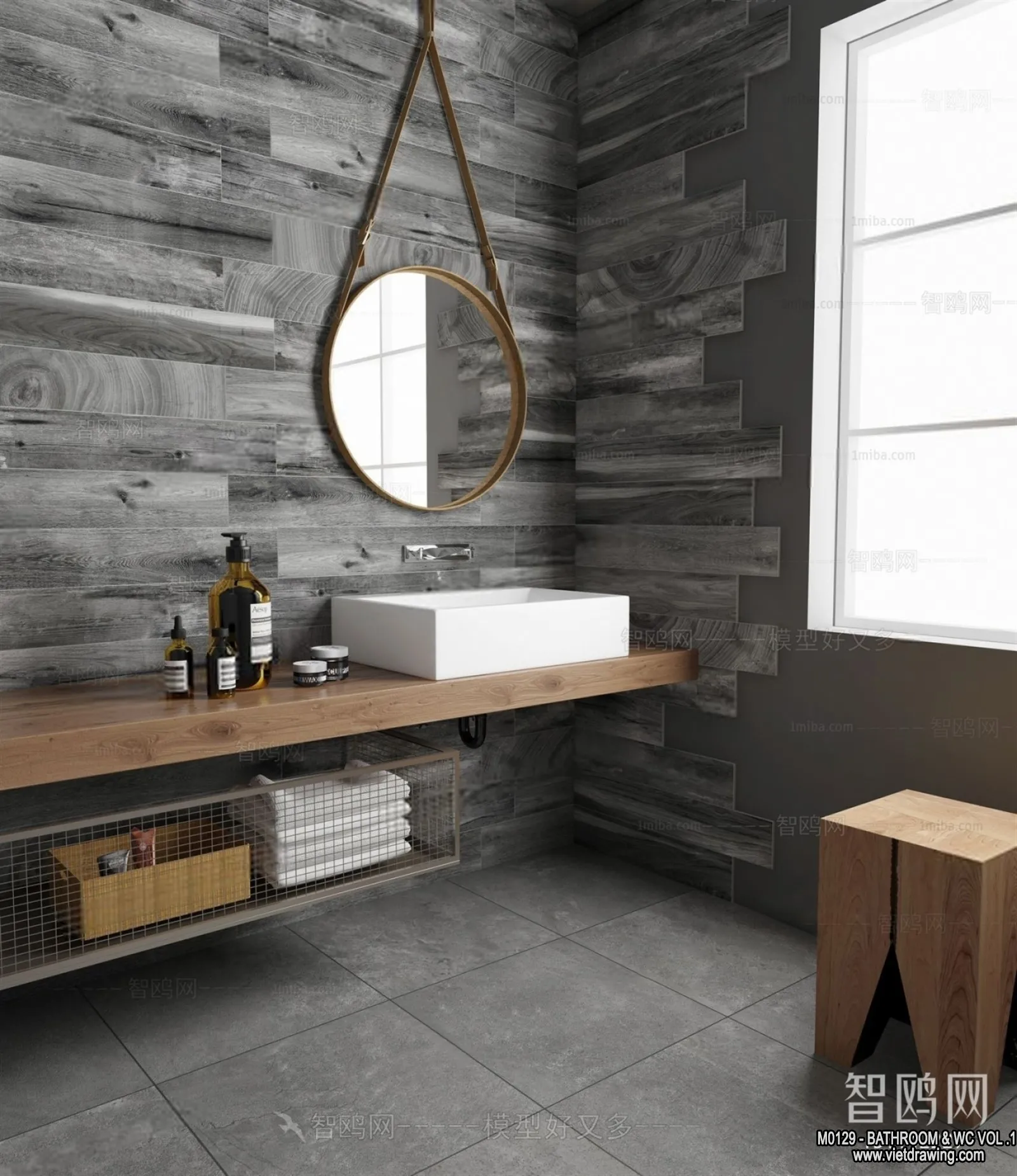 Bathroom - Toilet - WC - RestRoom - 3D Interior Scene - 003