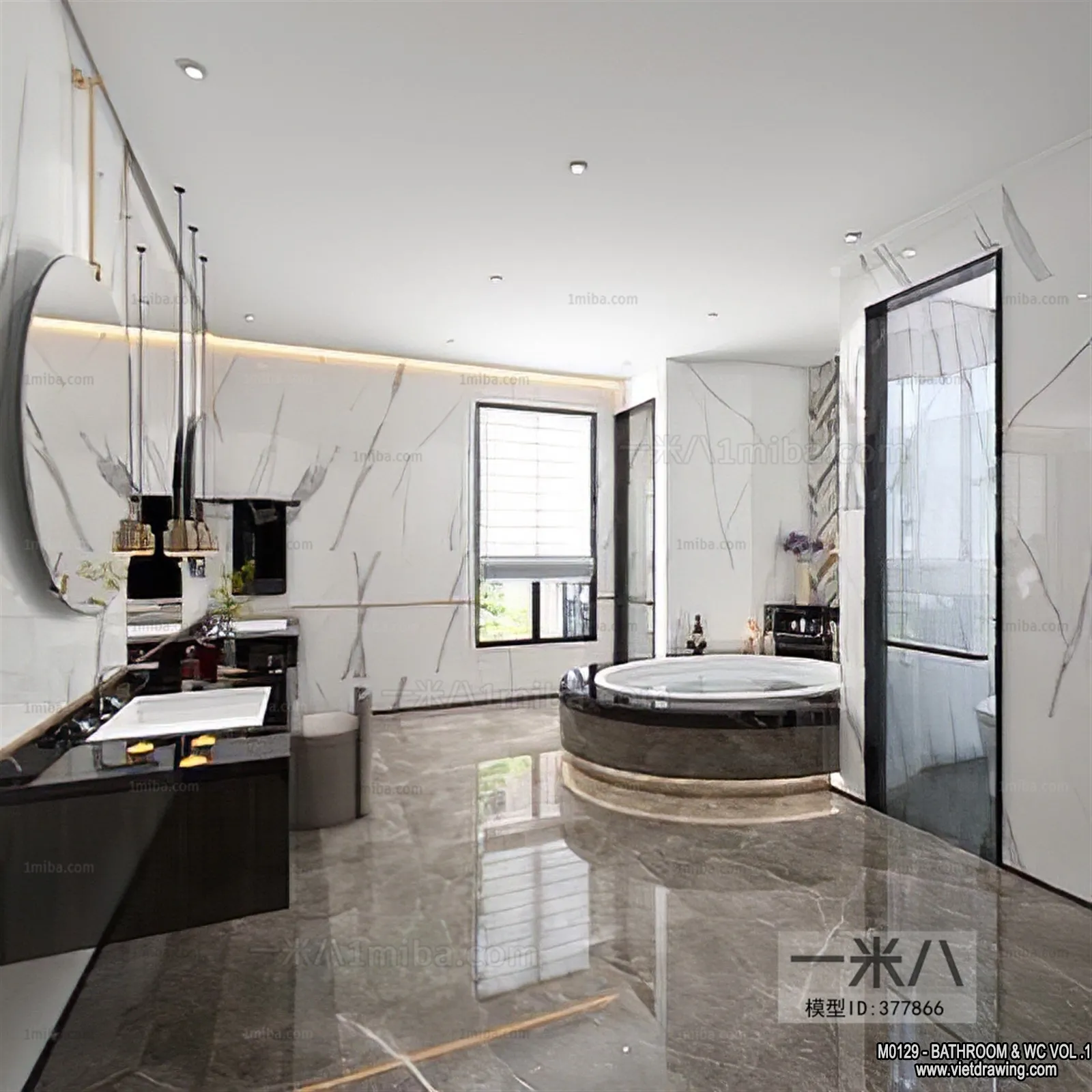 Bathroom - Toilet - WC - RestRoom - 3D Interior Scene - 009