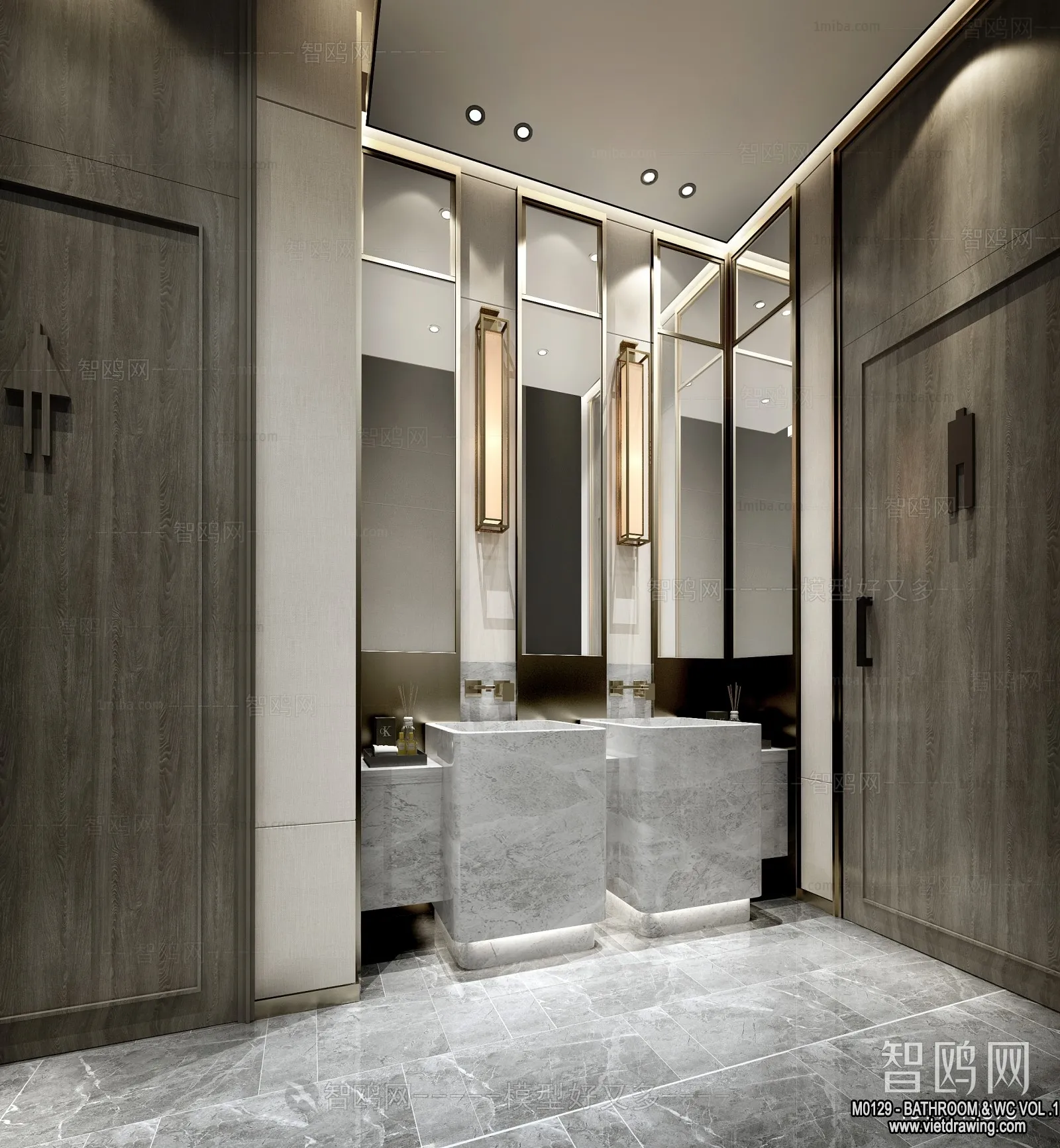 Bathroom - Toilet - WC - RestRoom - 3D Interior Scene - 013
