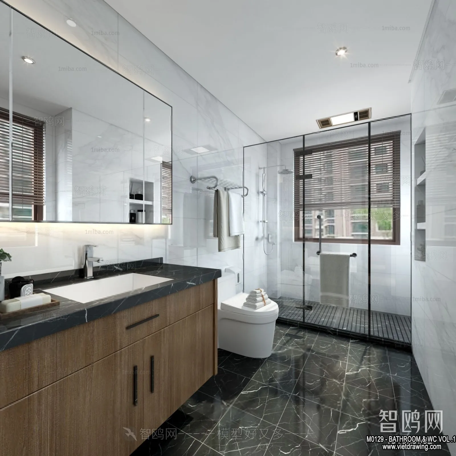 Bathroom - Toilet - WC - RestRoom - 3D Interior Scene - 019