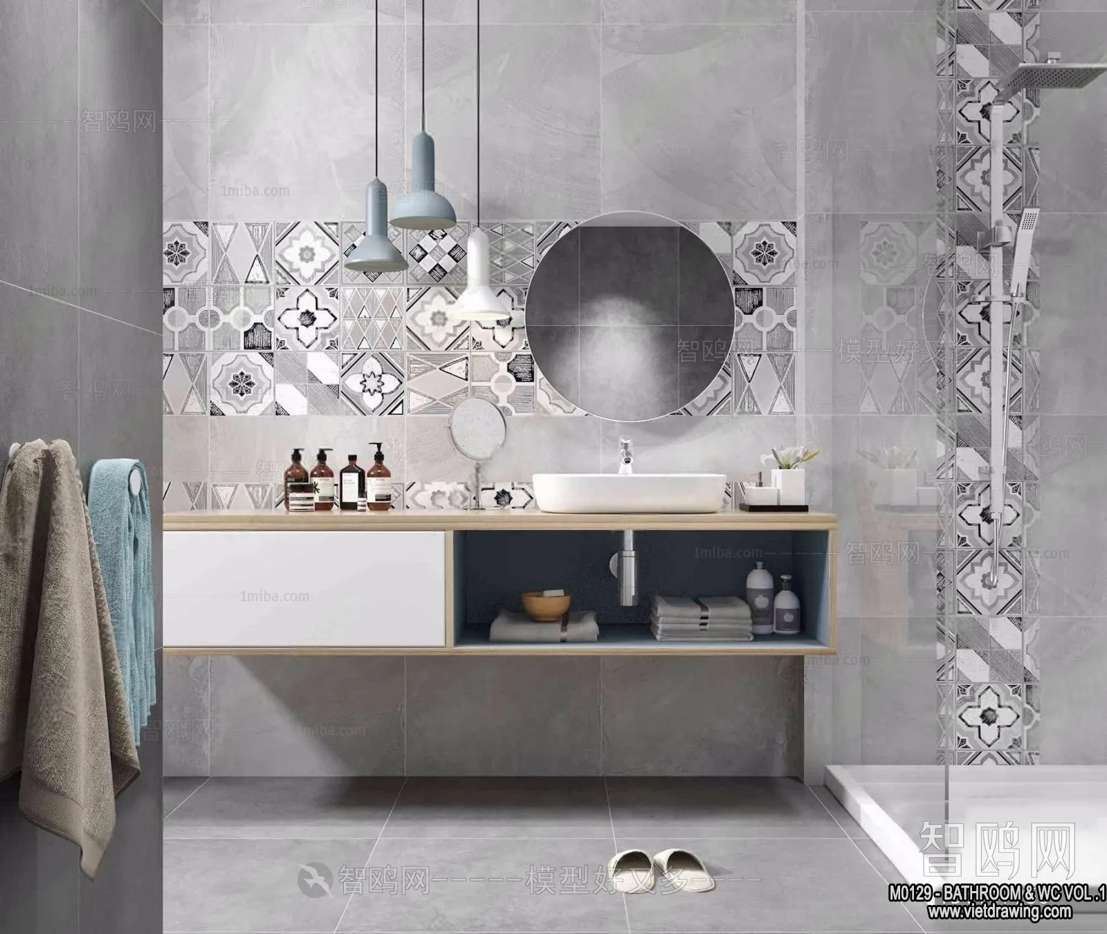 Bathroom - Toilet - WC - RestRoom - 3D Interior Scene - 020