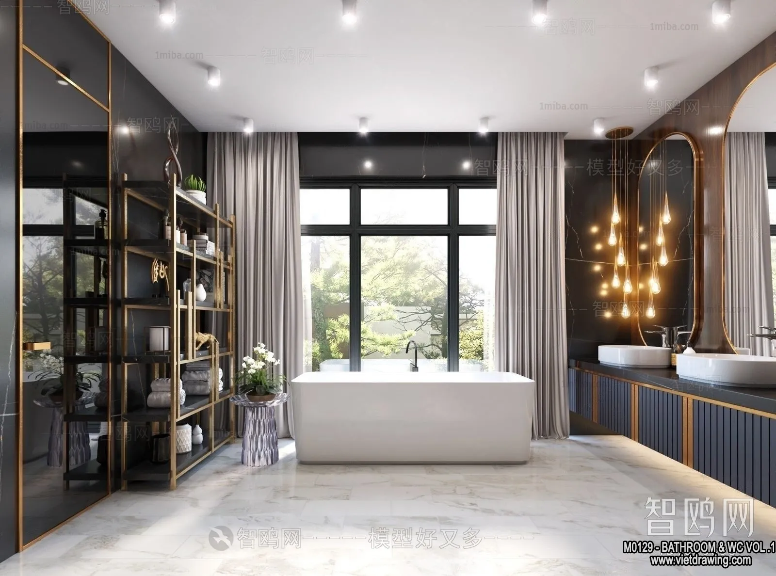 Bathroom - Toilet - WC - RestRoom - 3D Interior Scene - 027