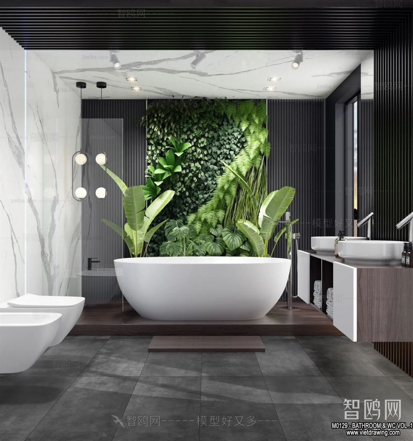 Bathroom - Toilet - WC - RestRoom - 3D Interior Scene - 033