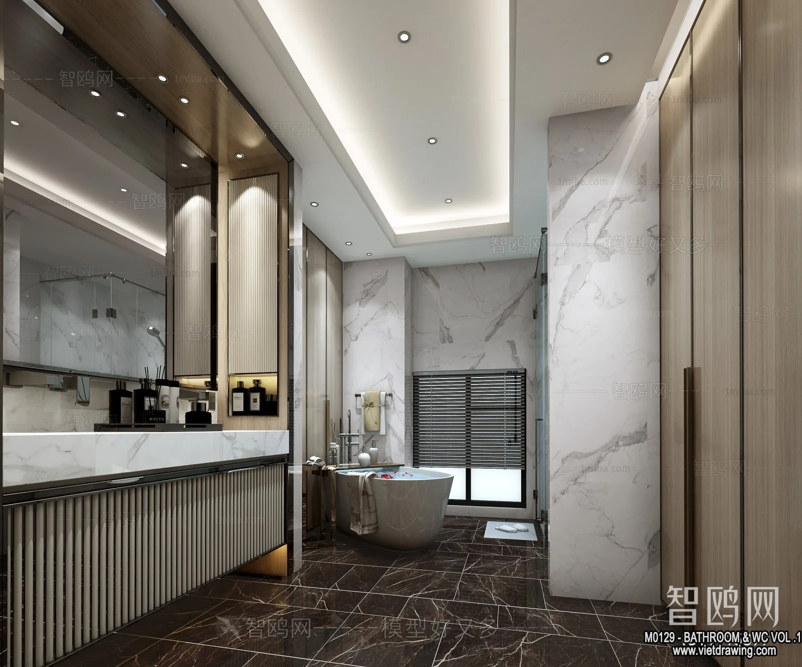 Bathroom - Toilet - WC - RestRoom - 3D Interior Scene - 035