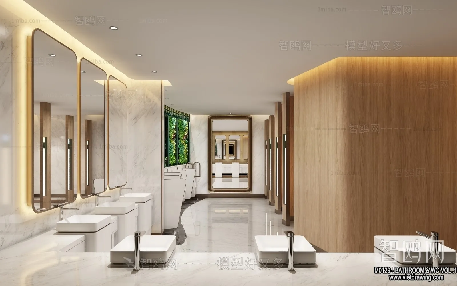 Bathroom - Toilet - WC - RestRoom - 3D Interior Scene - 049
