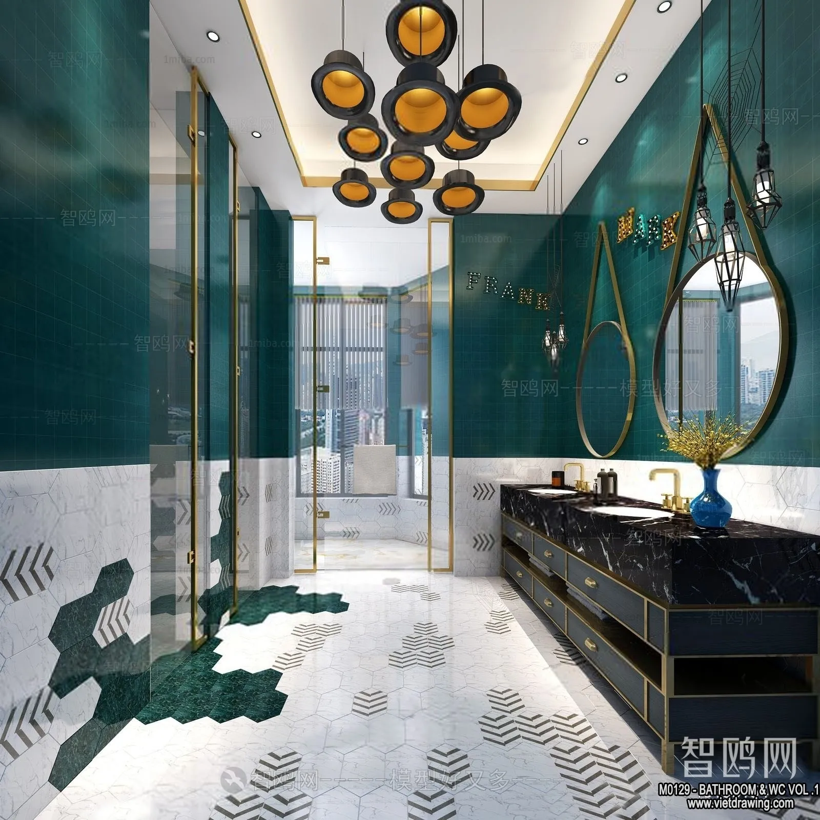 Bathroom - Toilet - WC - RestRoom - 3D Interior Scene - 050