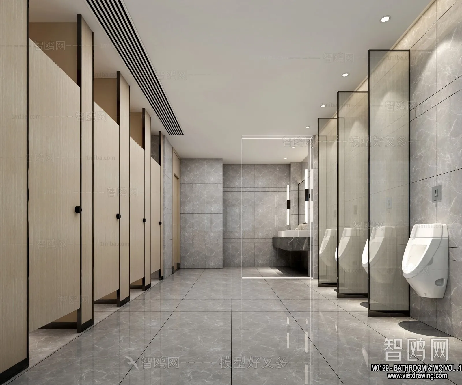 Bathroom - Toilet - WC - RestRoom - 3D Interior Scene - 052