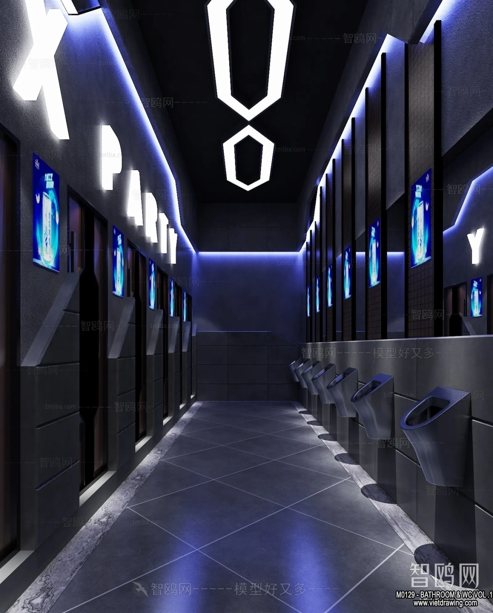 Bathroom - Toilet - WC - RestRoom - 3D Interior Scene - 053