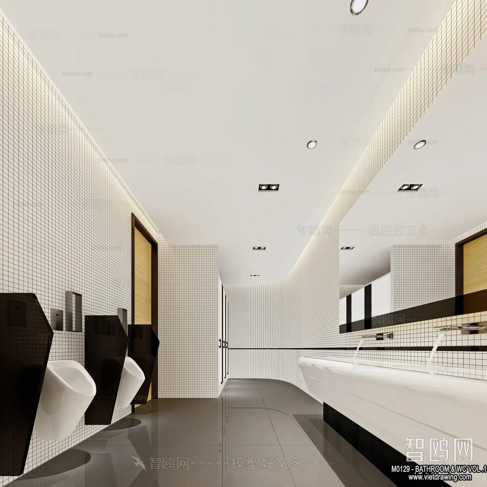 Bathroom - Toilet - WC - RestRoom - 3D Interior Scene - 059