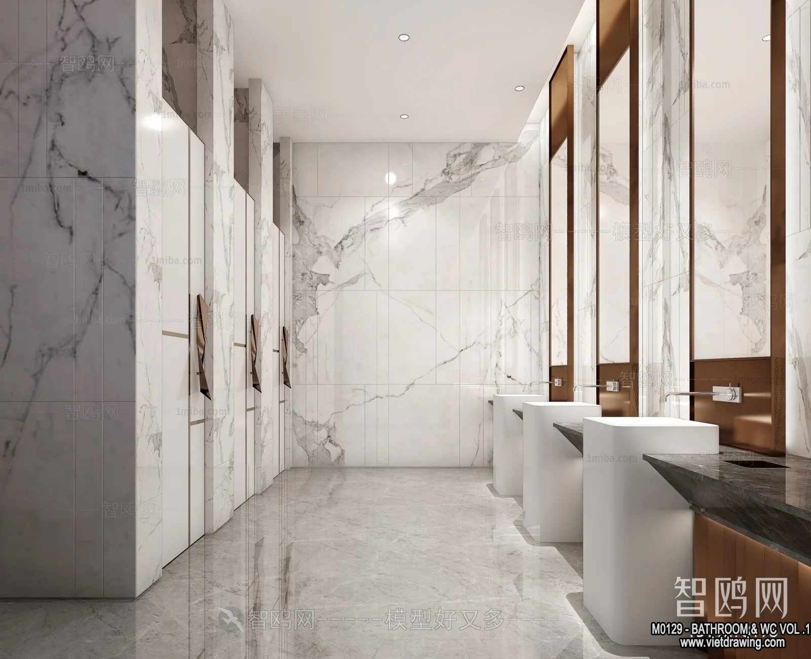 Bathroom - Toilet - WC - RestRoom - 3D Interior Scene - 060