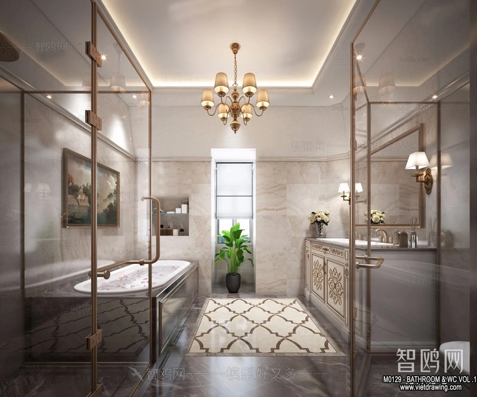 Bathroom - Toilet - WC - RestRoom - 3D Interior Scene - 063