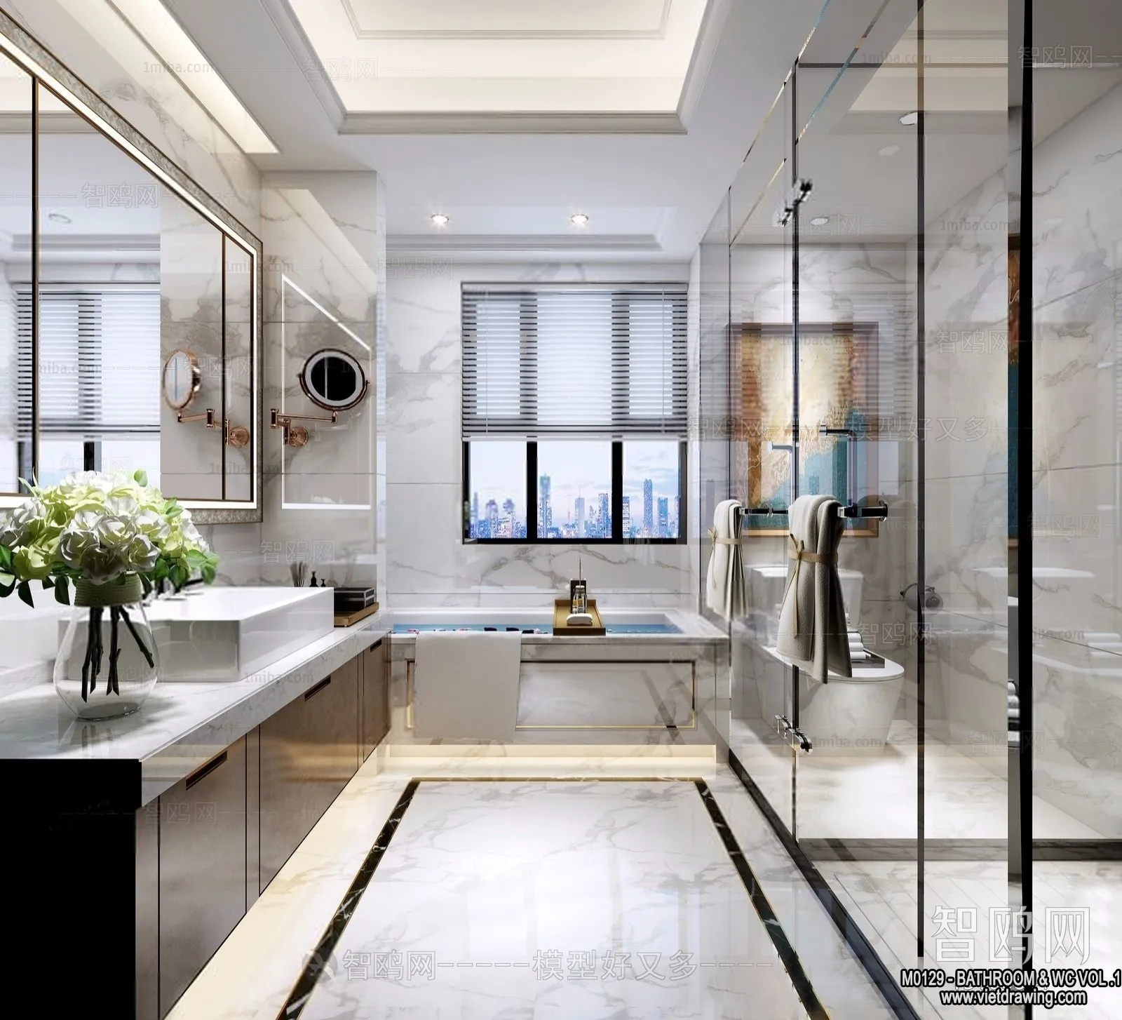 Bathroom - Toilet - WC - RestRoom - 3D Interior Scene - 067