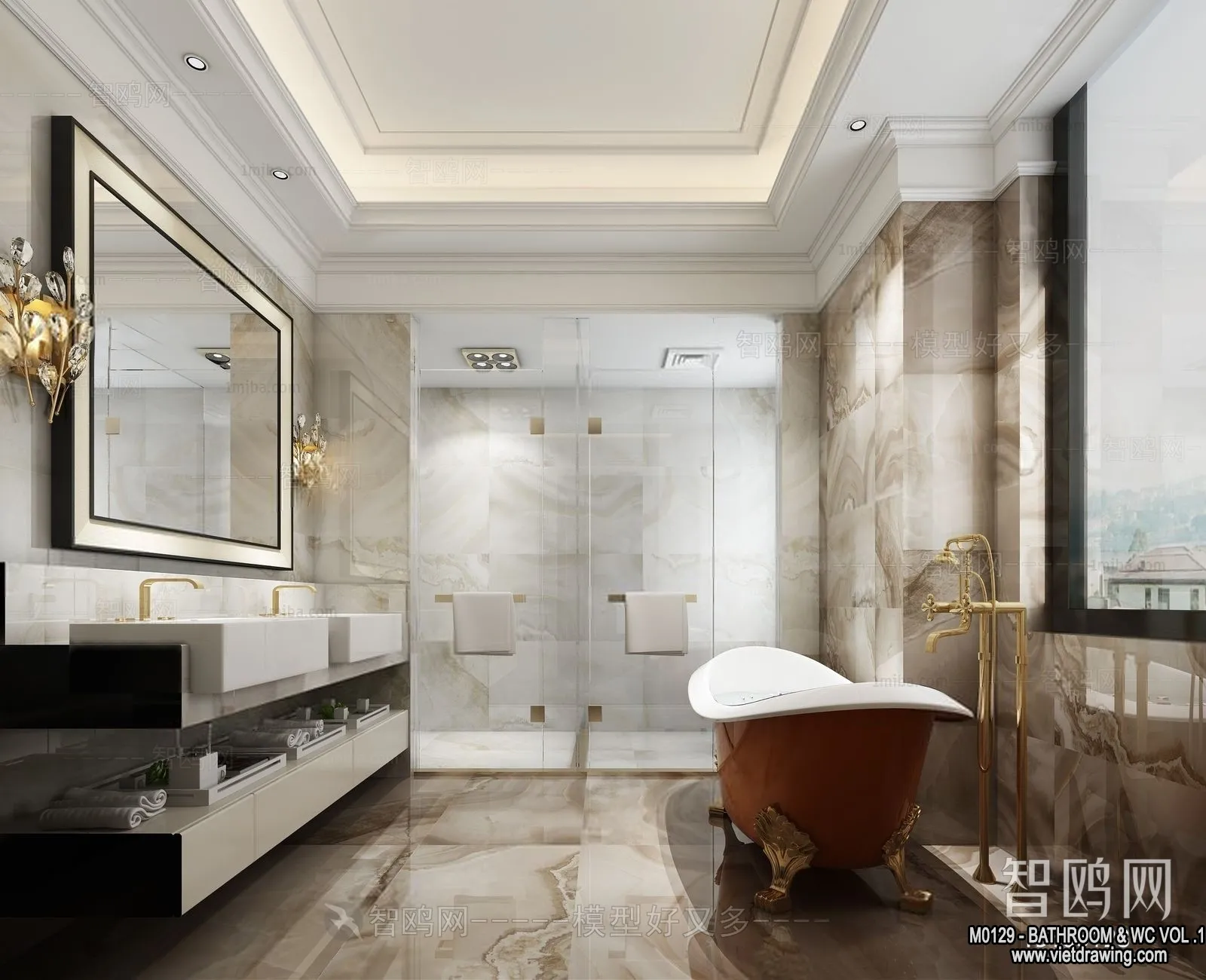 Bathroom - Toilet - WC - RestRoom - 3D Interior Scene - 071