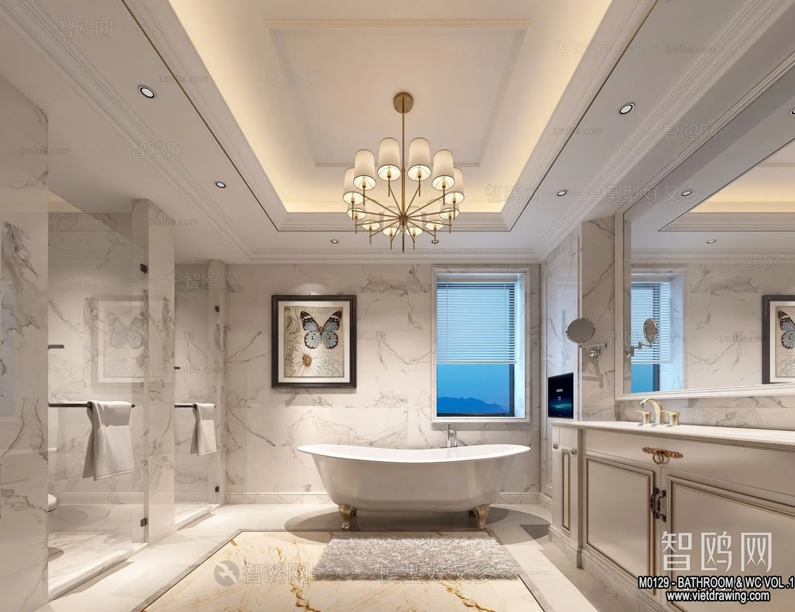 Bathroom - Toilet - WC - RestRoom - 3D Interior Scene - 081