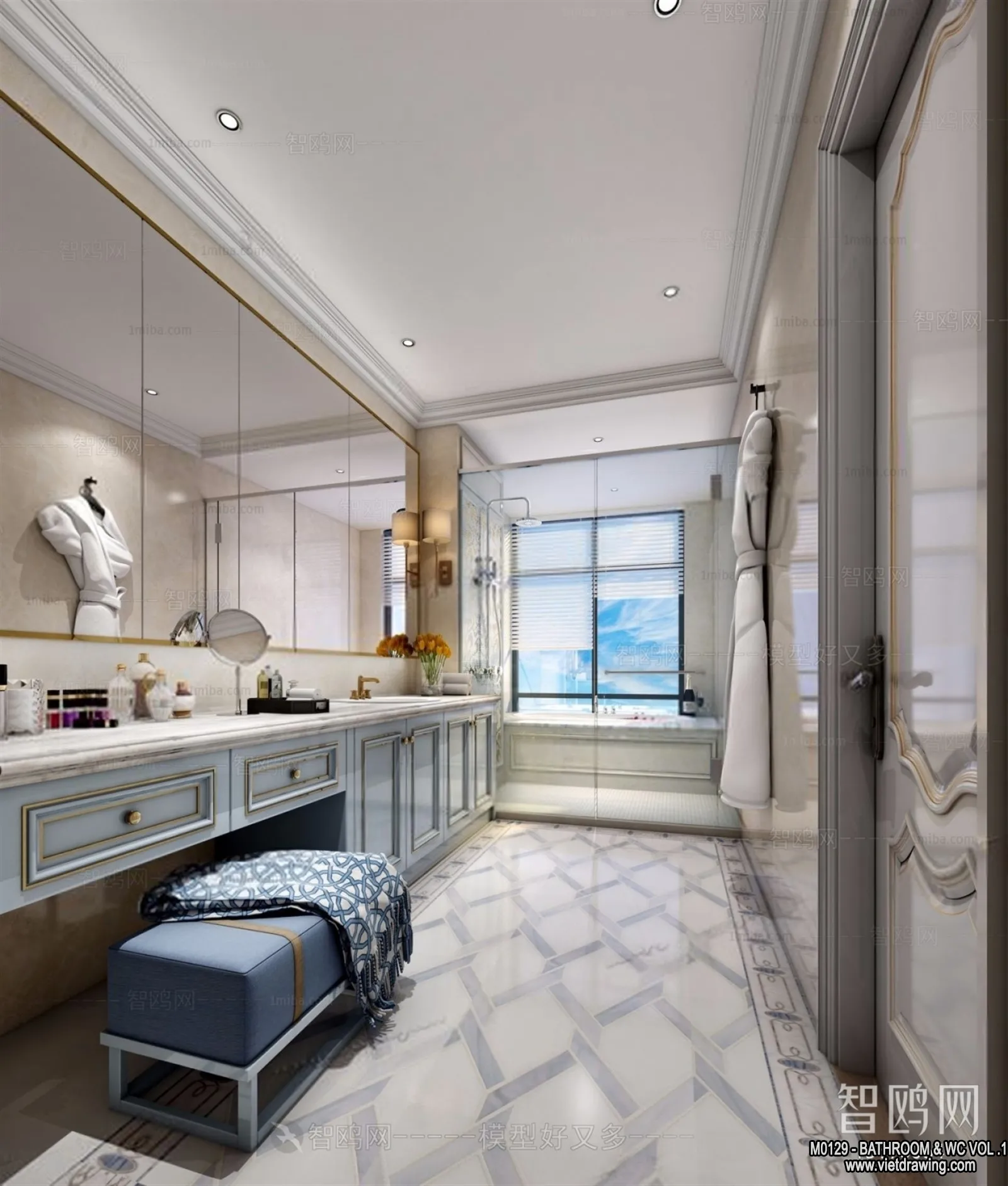 Bathroom - Toilet - WC - RestRoom - 3D Interior Scene - 083