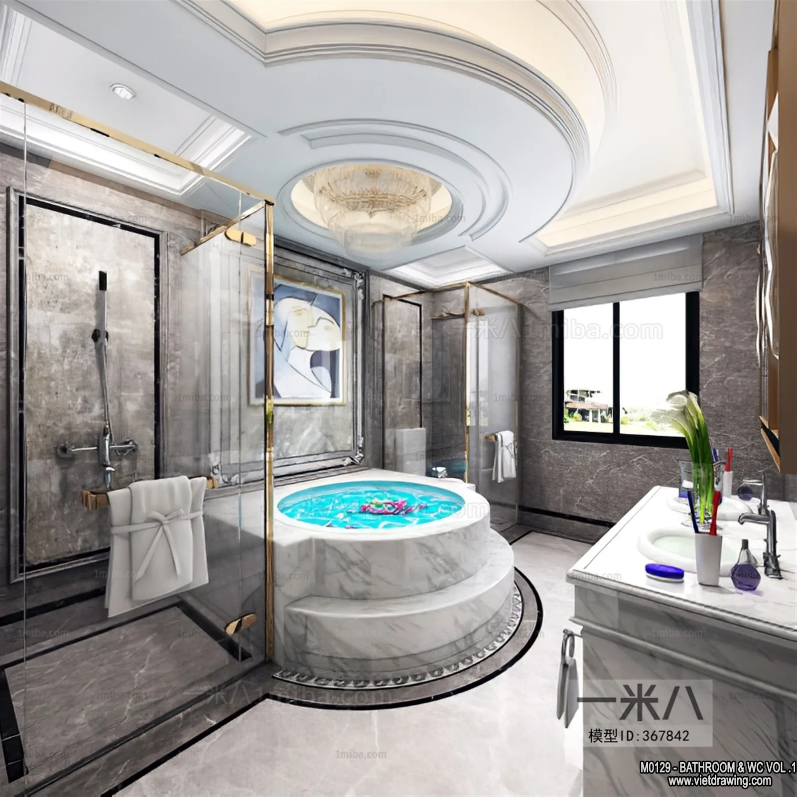 Bathroom - Toilet - WC - RestRoom - 3D Interior Scene - 086
