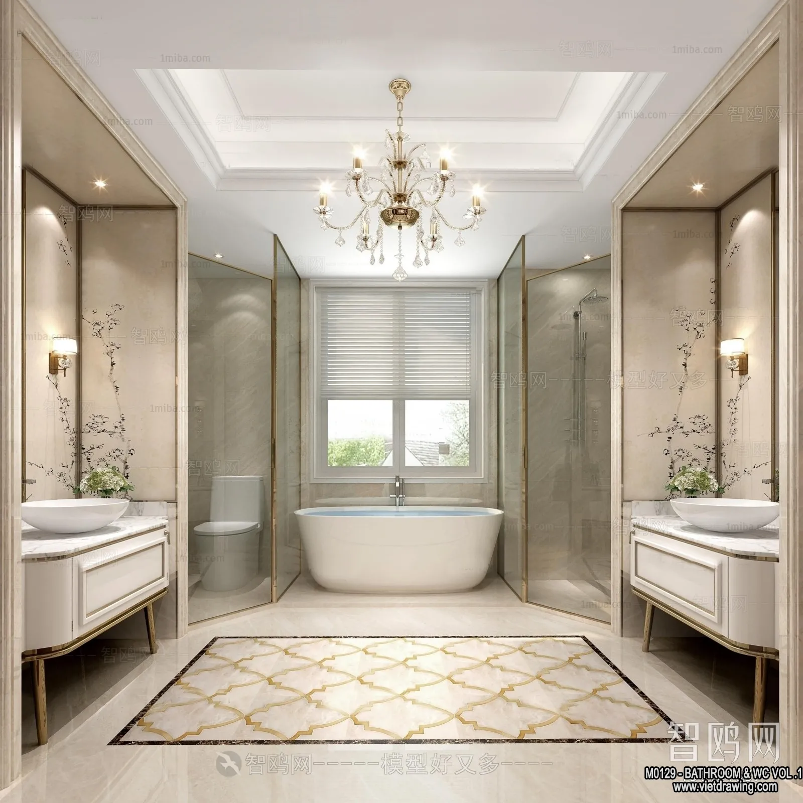 Bathroom - Toilet - WC - RestRoom - 3D Interior Scene - 087