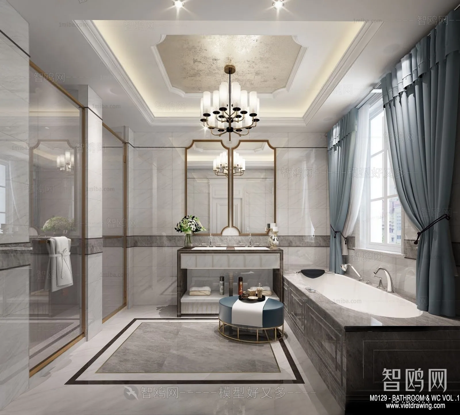 Bathroom - Toilet - WC - RestRoom - 3D Interior Scene - 091