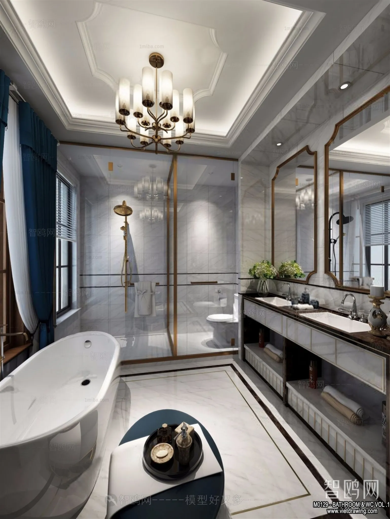 Bathroom - Toilet - WC - RestRoom - 3D Interior Scene - 092