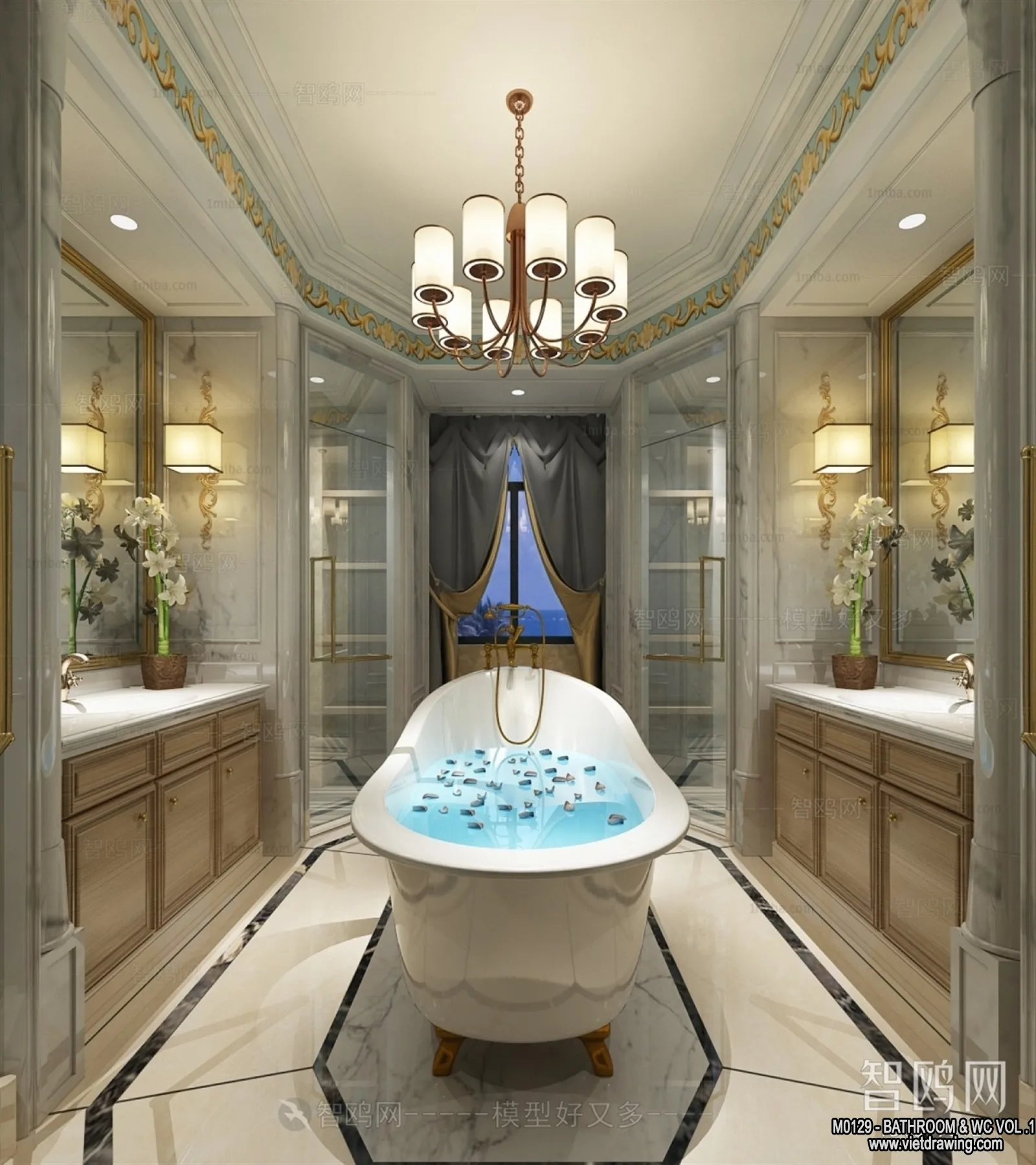 Bathroom - Toilet - WC - RestRoom - 3D Interior Scene - 094