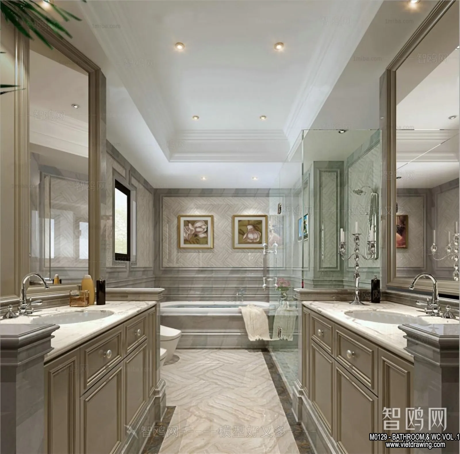 Bathroom - Toilet - WC - RestRoom - 3D Interior Scene - 097