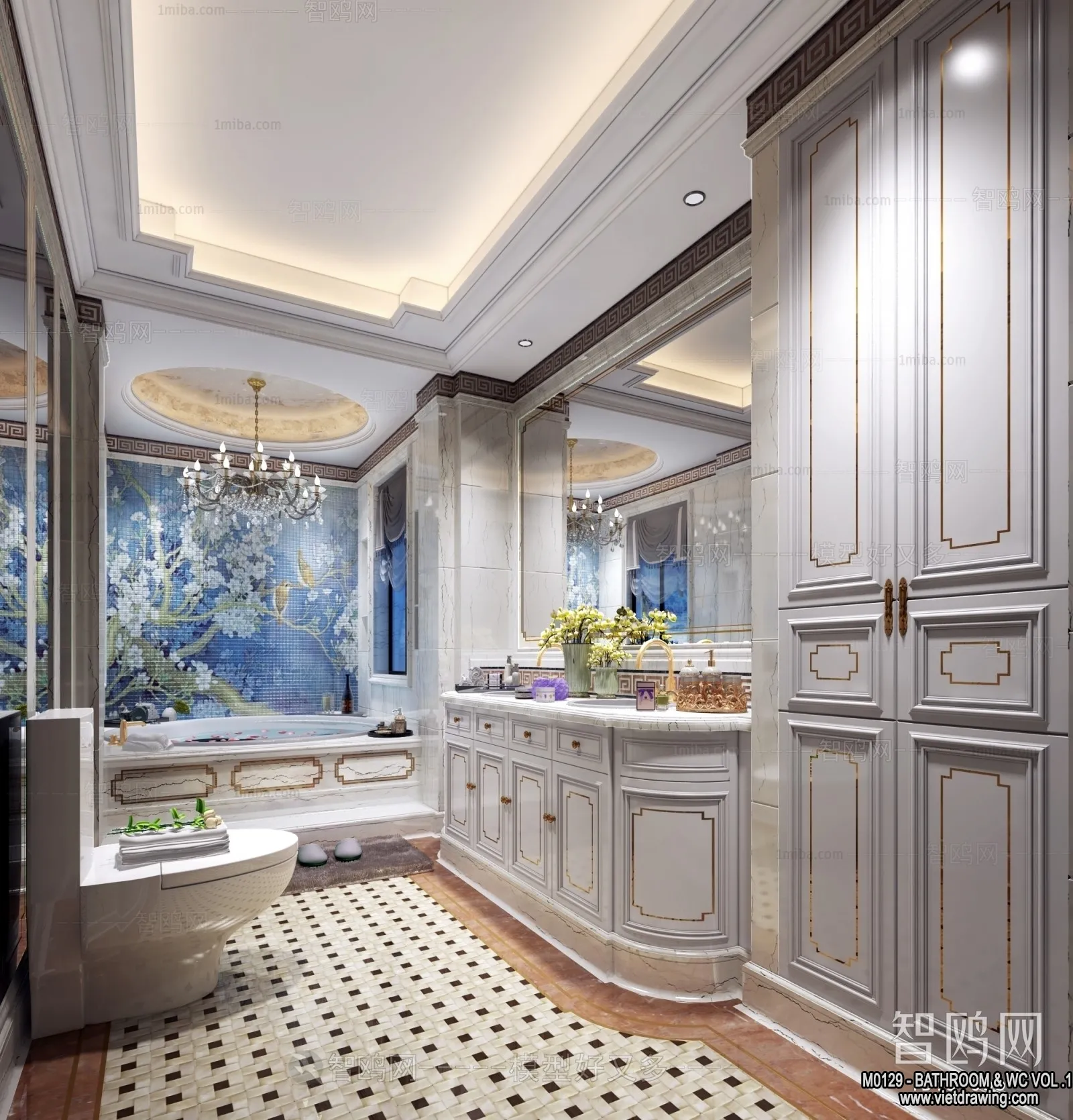 Bathroom - Toilet - WC - RestRoom - 3D Interior Scene - 099