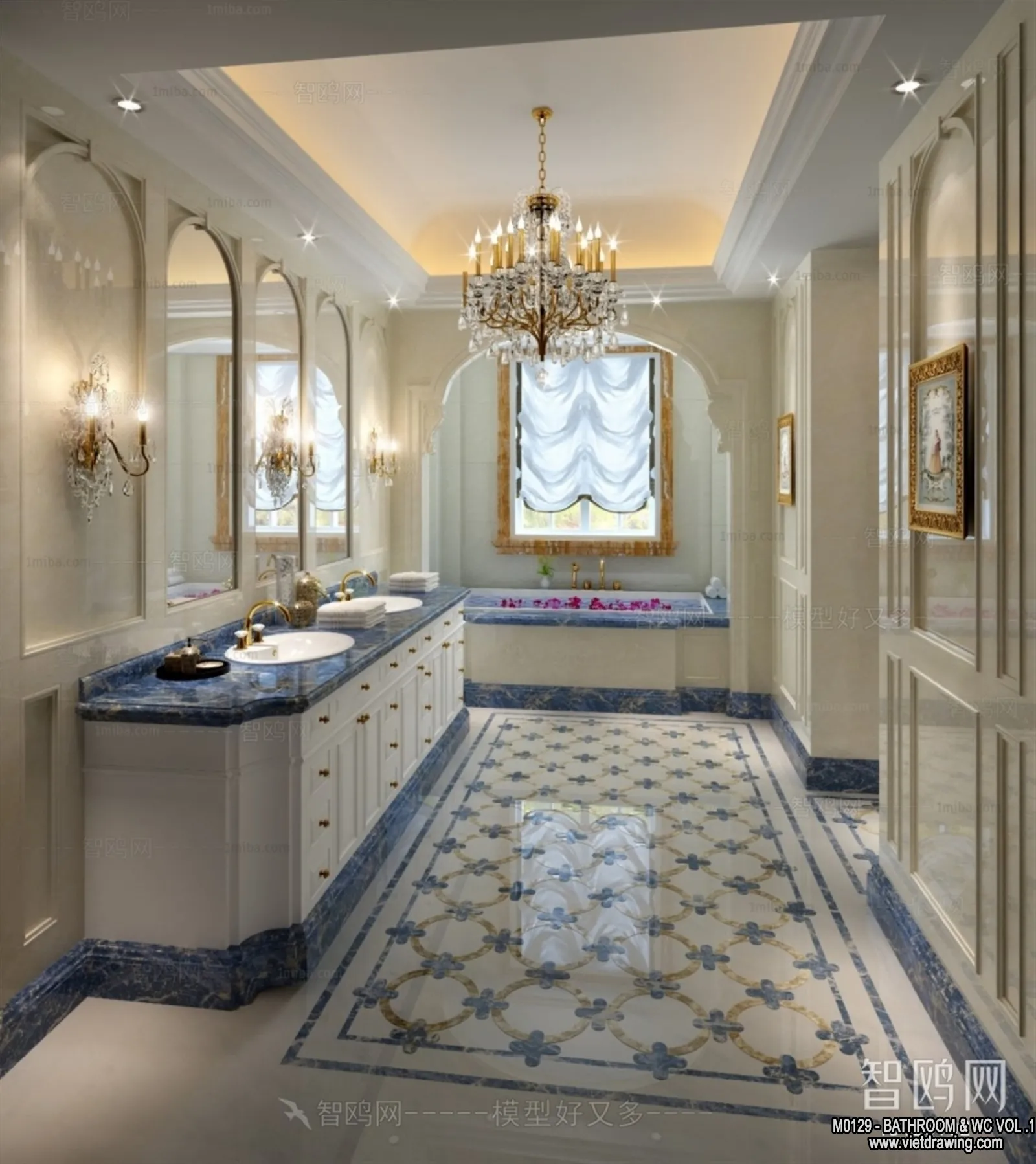 Bathroom - Toilet - WC - RestRoom - 3D Interior Scene - 100