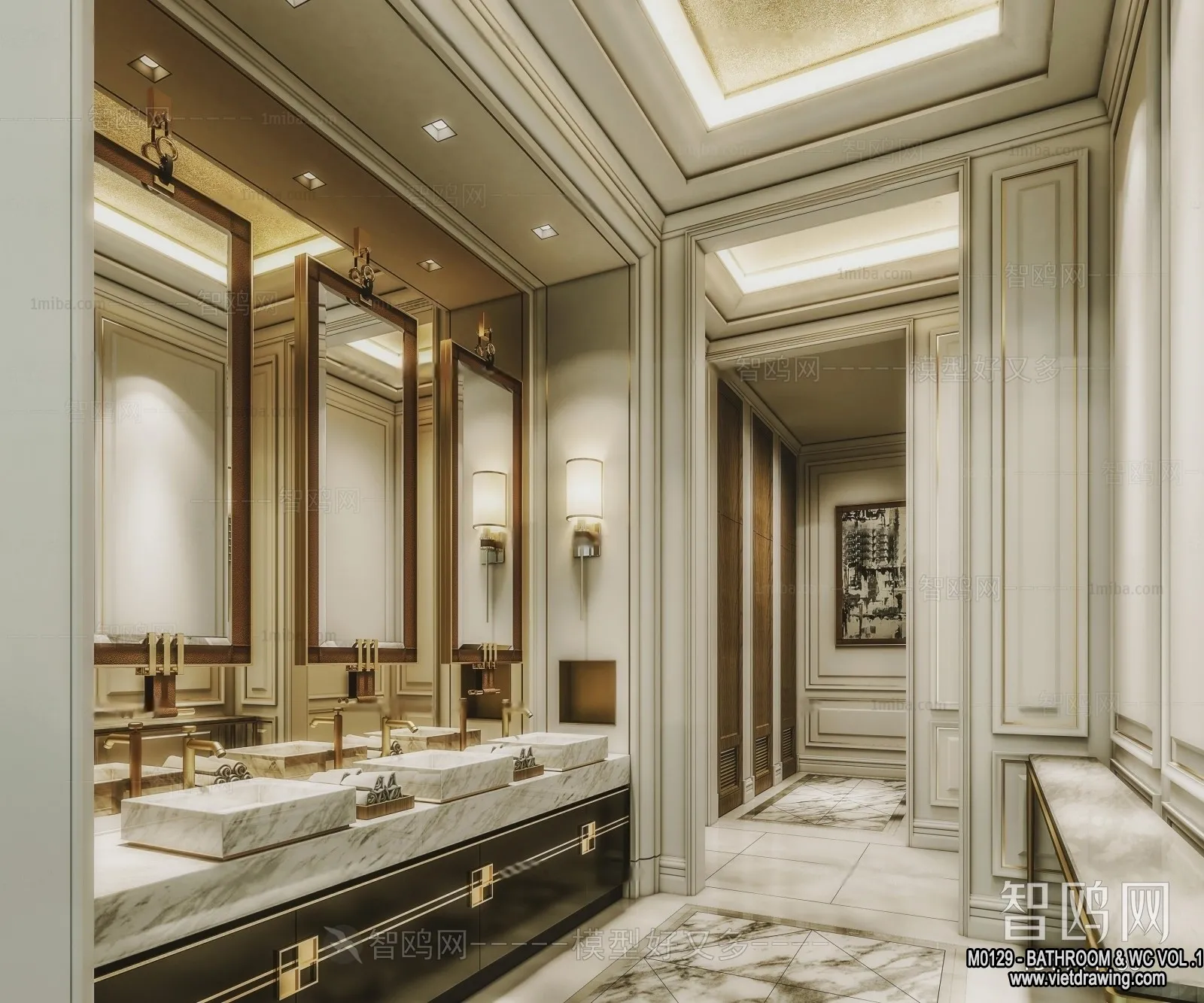 Bathroom - Toilet - WC - RestRoom - 3D Interior Scene - 102