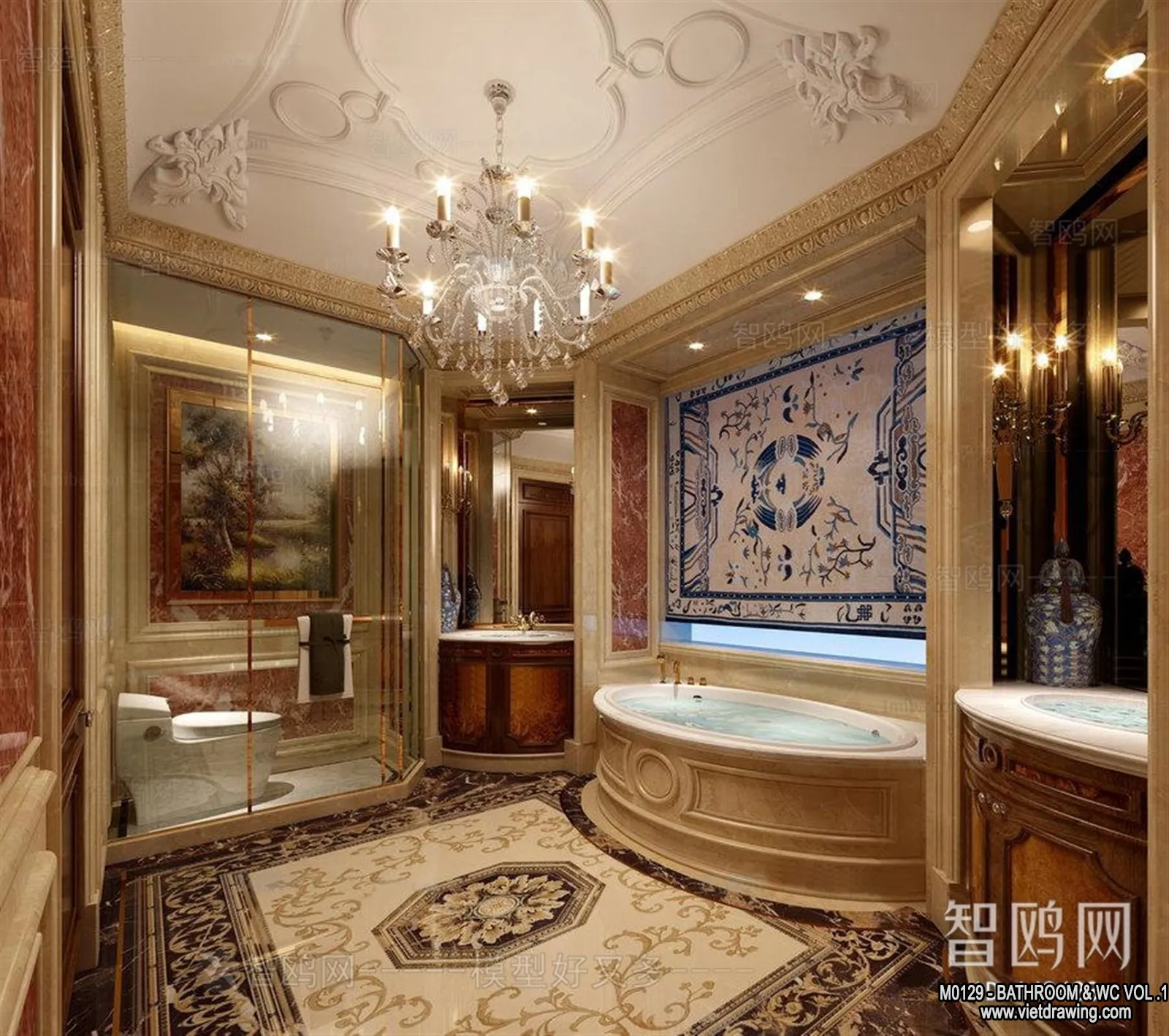 Bathroom - Toilet - WC - RestRoom - 3D Interior Scene - 103