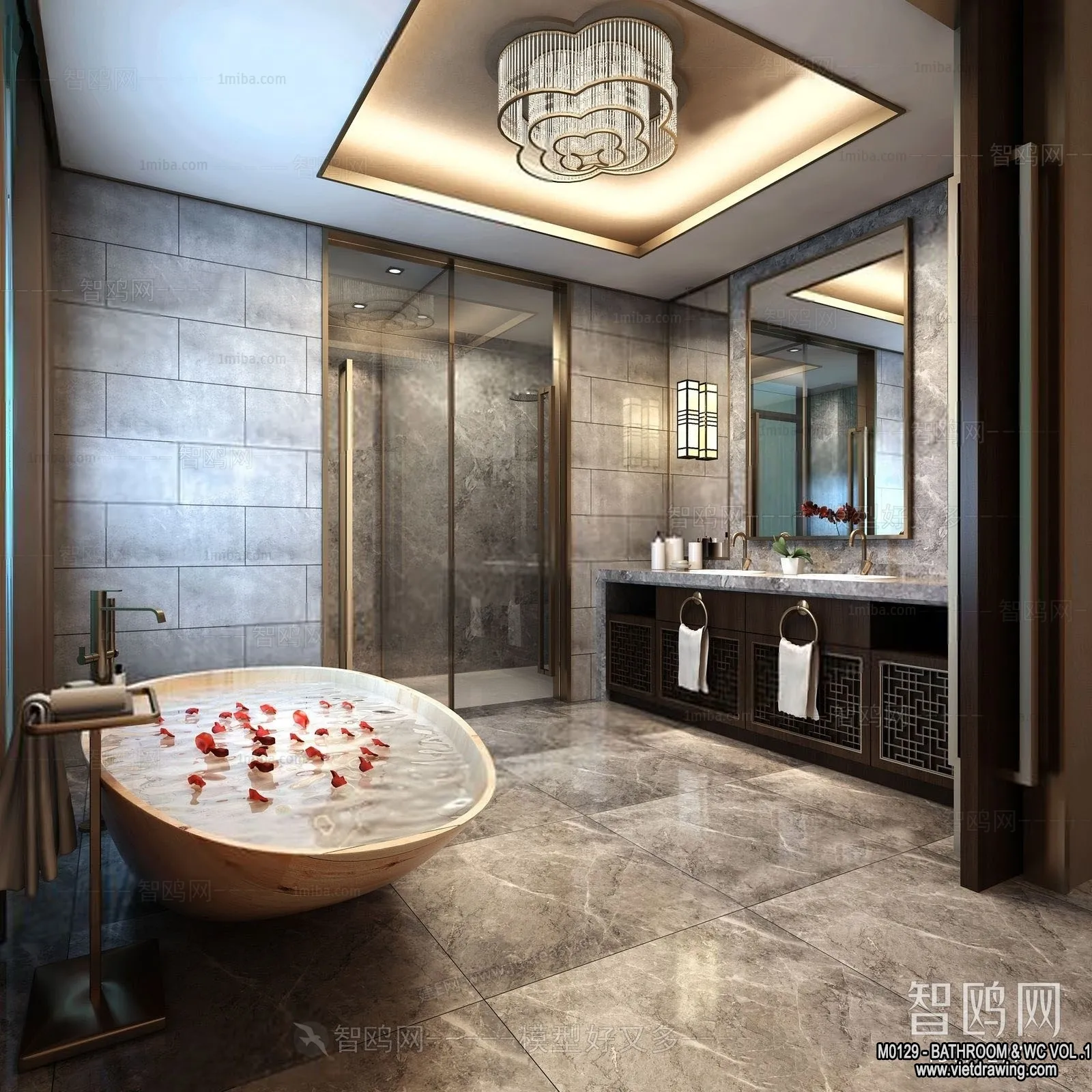 Bathroom - Toilet - WC - RestRoom - 3D Interior Scene - 108